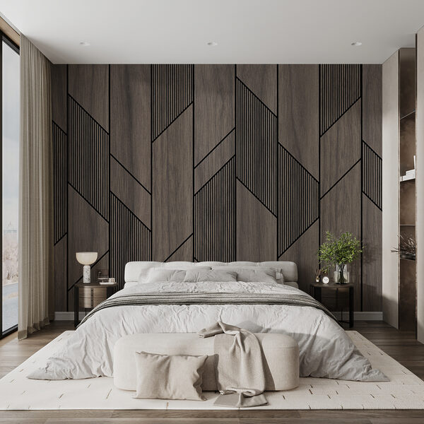 A wood paneling with black lines A wood paneling with black lines