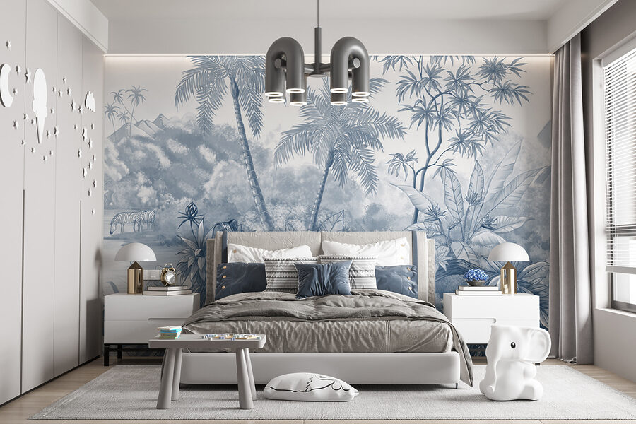 Wall murals A drawing of a forest - Image 3
