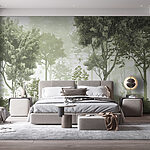 Wall mural A forest with trees and plants