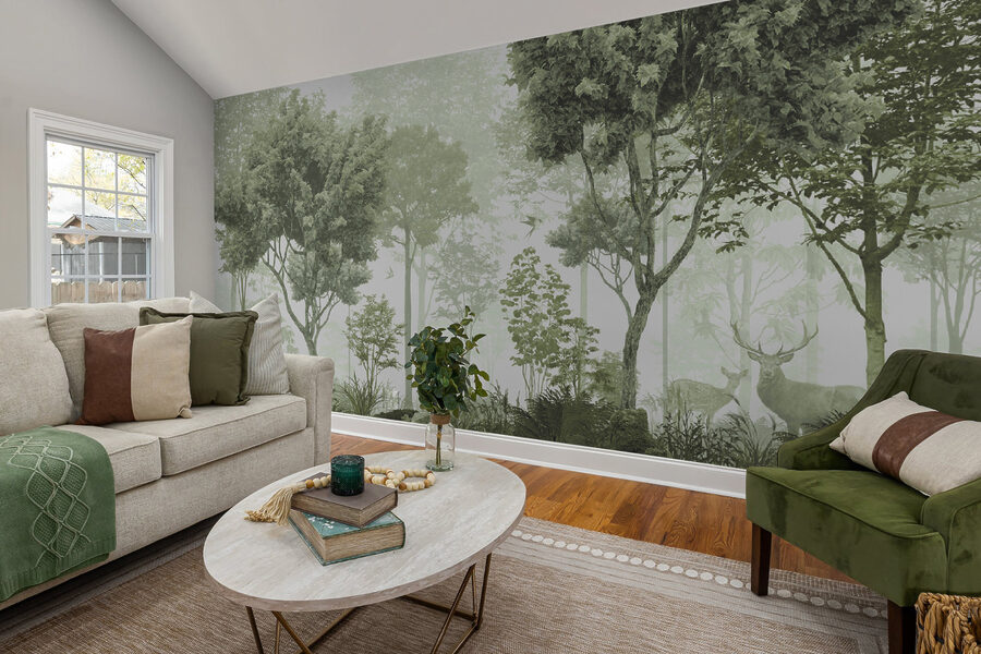 Wall murals A forest with trees and plants - Image 4