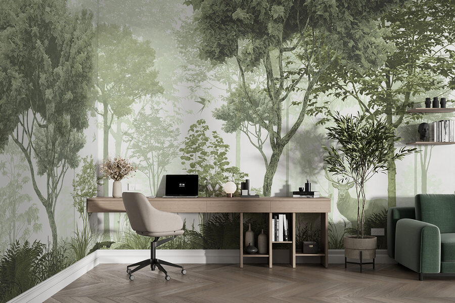 Wall murals A forest with trees and plants - Image 5