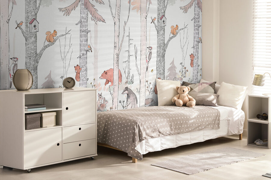 Wall murals A group of animals in a forest - Image 3