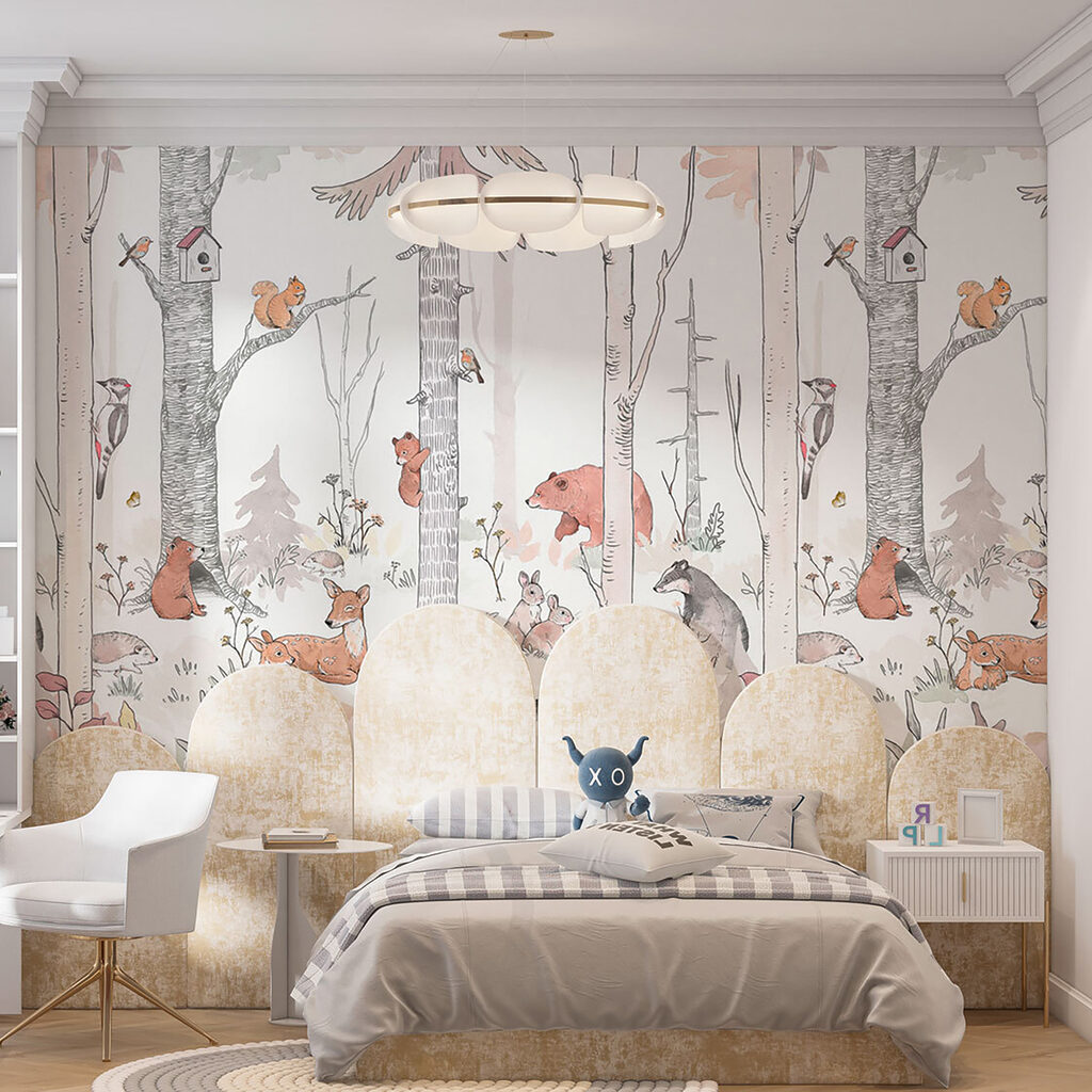 A group of animals in a forest