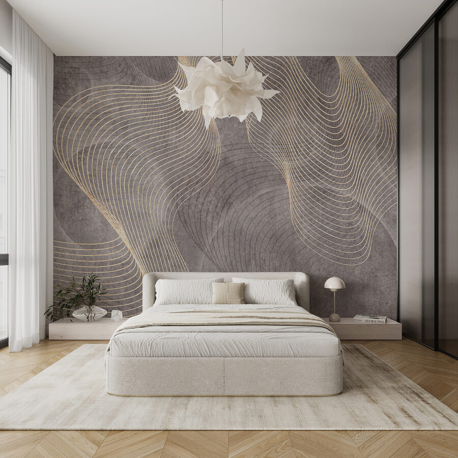 Wall murals Elegant lines on textured background. - Image 3