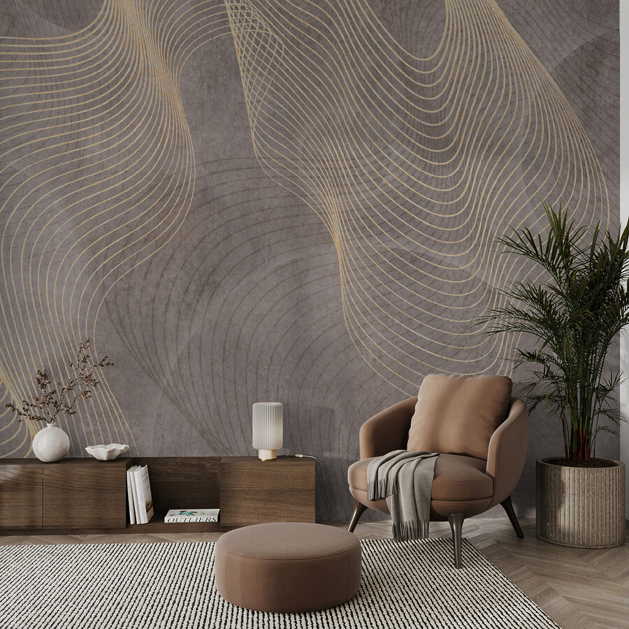 Wall murals Elegant lines on textured background. - Image 6