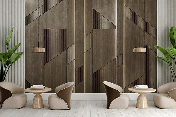 Elegant geometric design on wood panels. Elegant geometric design on wood panels.