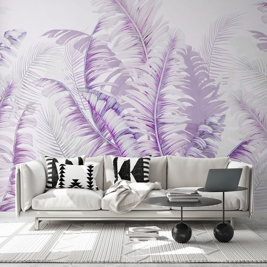 Wall murals Delicate purple fern pattern design. - Image 3