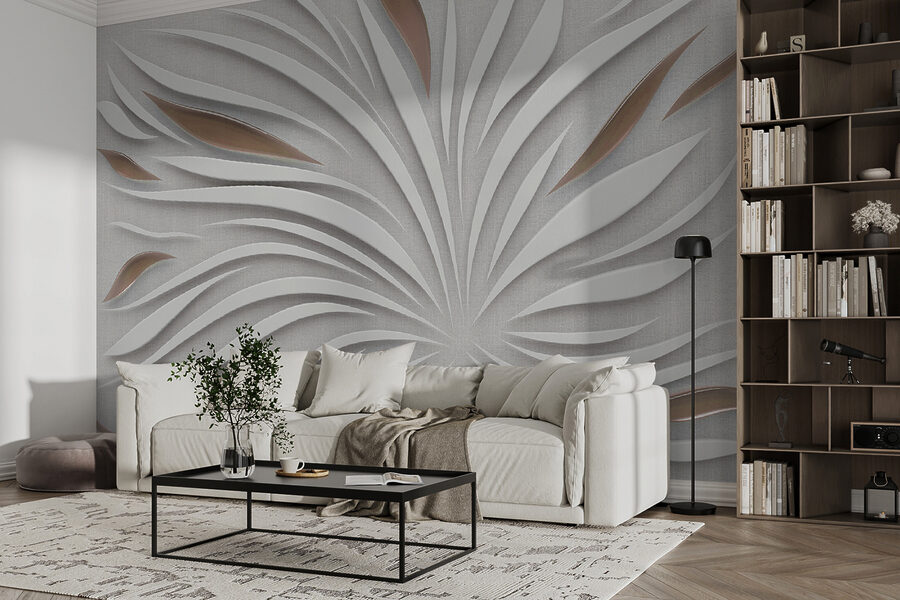 Wall murals Radiant white petals with metallic accents. - Image 2