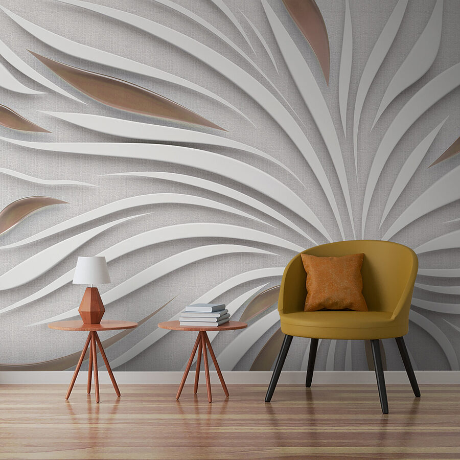 Wall murals Radiant white petals with metallic accents. - Image 3