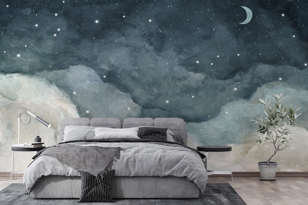 Clouds and stars in the sky