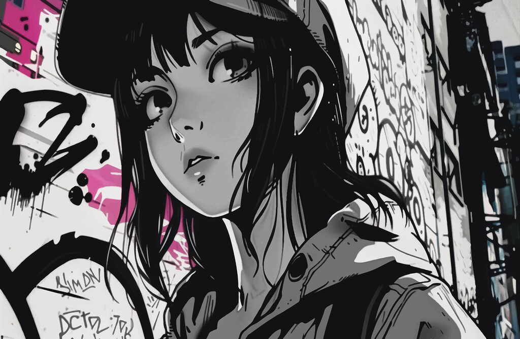 Cartoon of a woman with a hat Cartoon of a woman with a hat