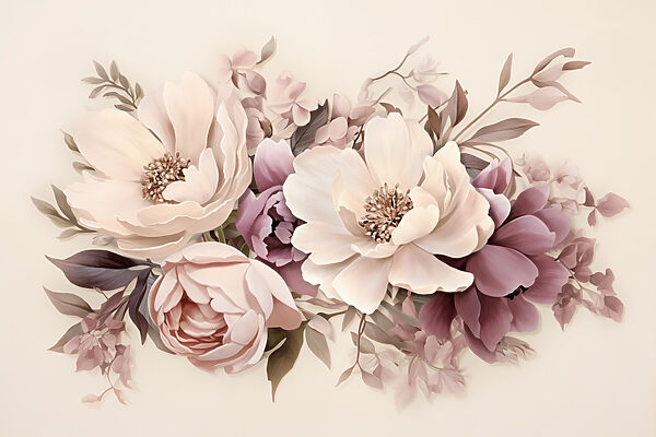 Group of flowers on a white background Group of flowers on a white background