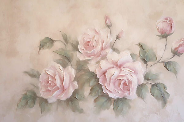 Painting of pink roses Painting of pink roses