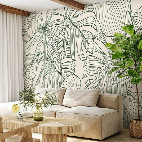 Elegant green foliage pattern design. Elegant green foliage pattern design.