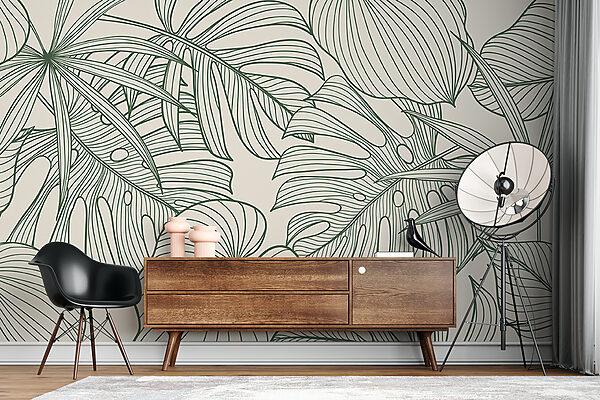 Elegant green foliage pattern design. Elegant green foliage pattern design.