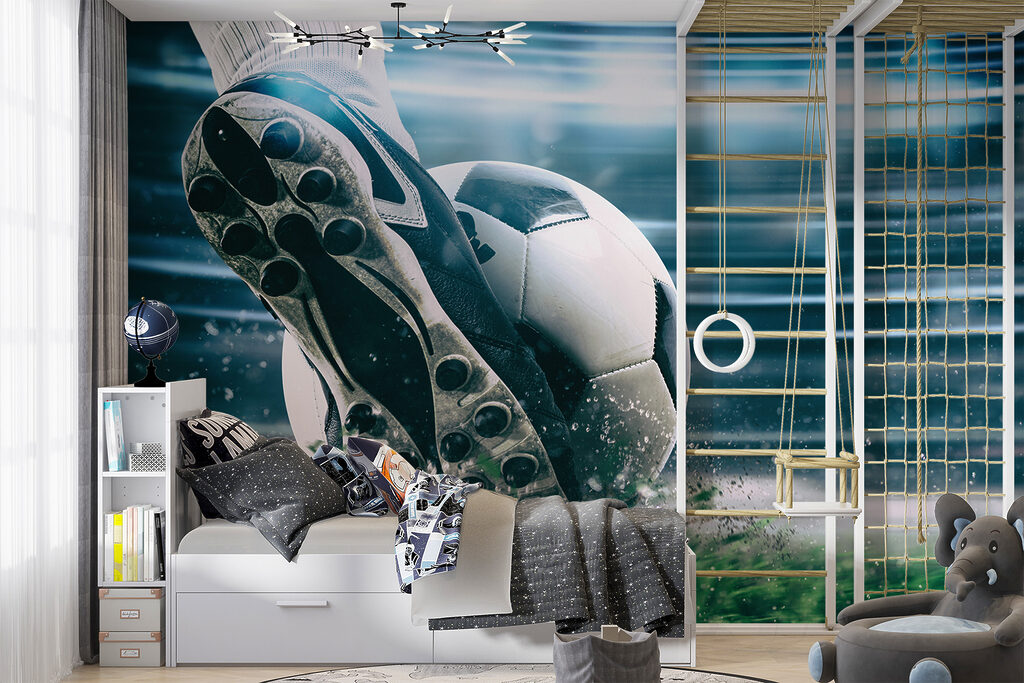 A football ball kicking a ball