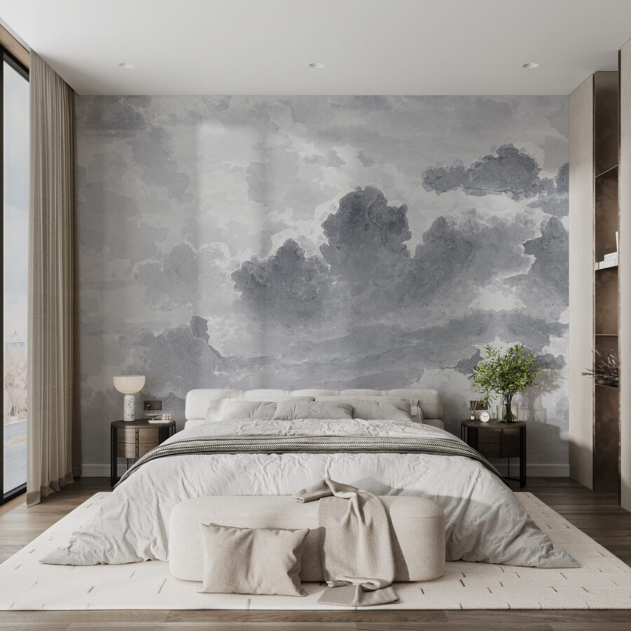 A grey and white sky