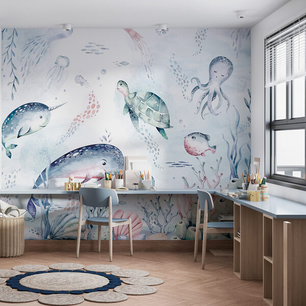 A watercolor sea creatures A watercolor sea creatures