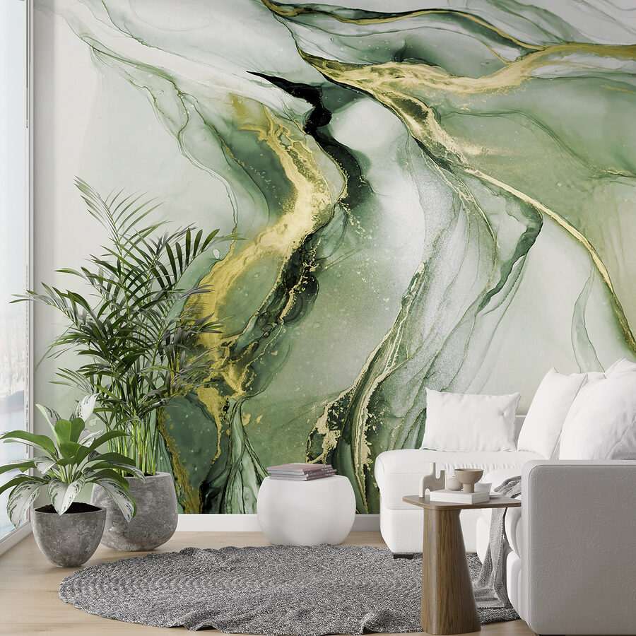 A close up of a painting