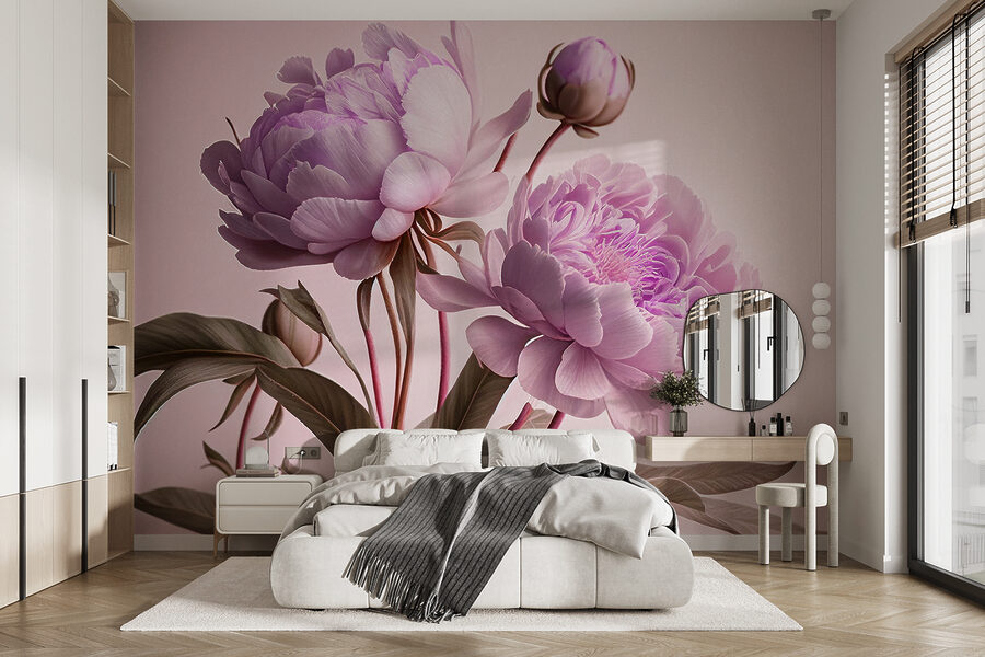 Elegant pink peonies in soft bloom.