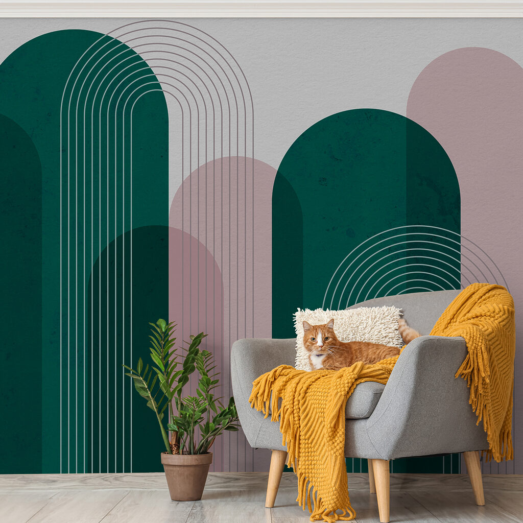 A green and pink art