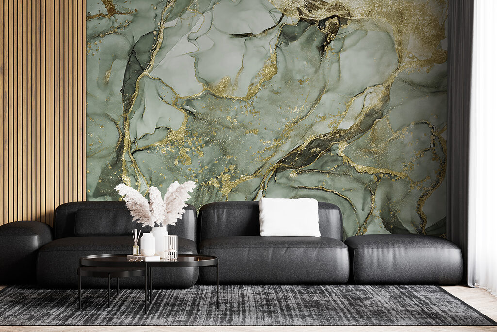 A close up of a painting