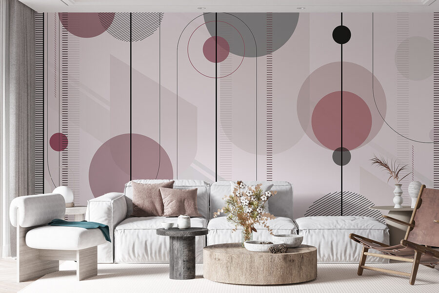 Wall murals Abstract shapes in soft color palette. - Image 3