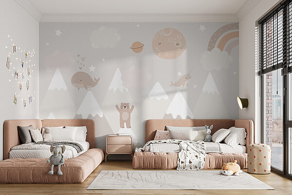 A wall mural of a cartoon landscape u99206pir16mr 600x400 - A wall mural of a cartoon landscape