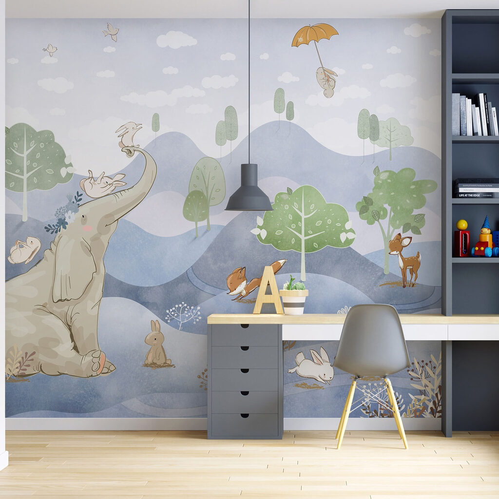 An elephant and rabbits in a forest u98695v1pir2ms 1024x1024 - An elephant and rabbits in a forest