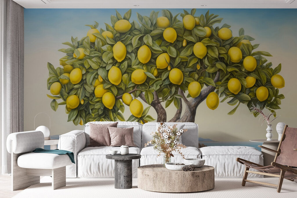 A lemon tree with fruits on it A lemon tree with fruits on it