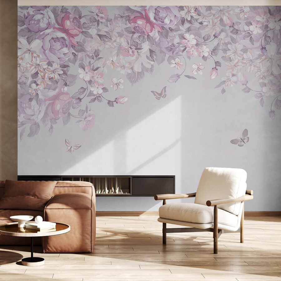 Floral pattern with butterflies