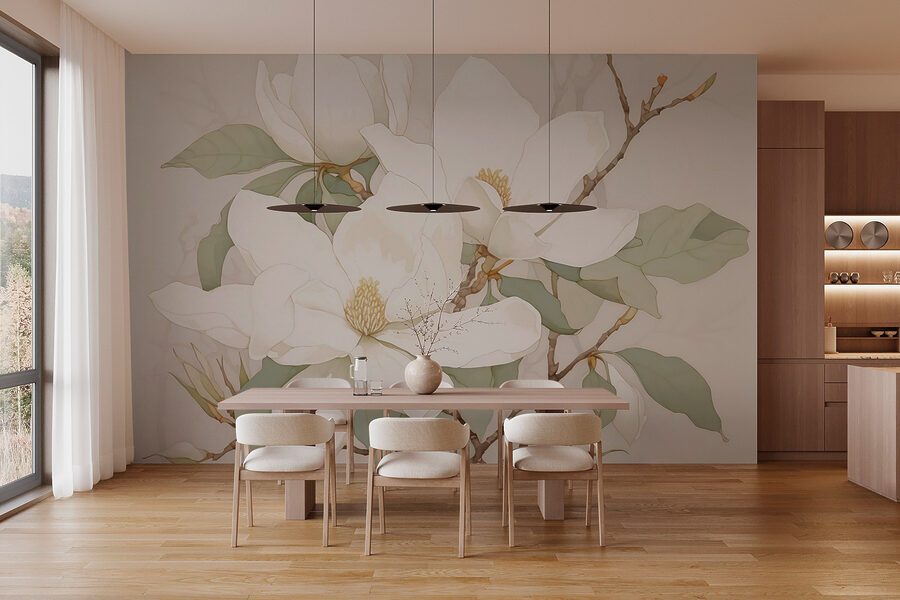 Painting of white flowers