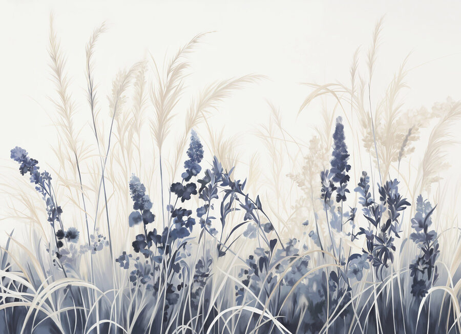 Wall murals Painting of flowers and grass - Image 7