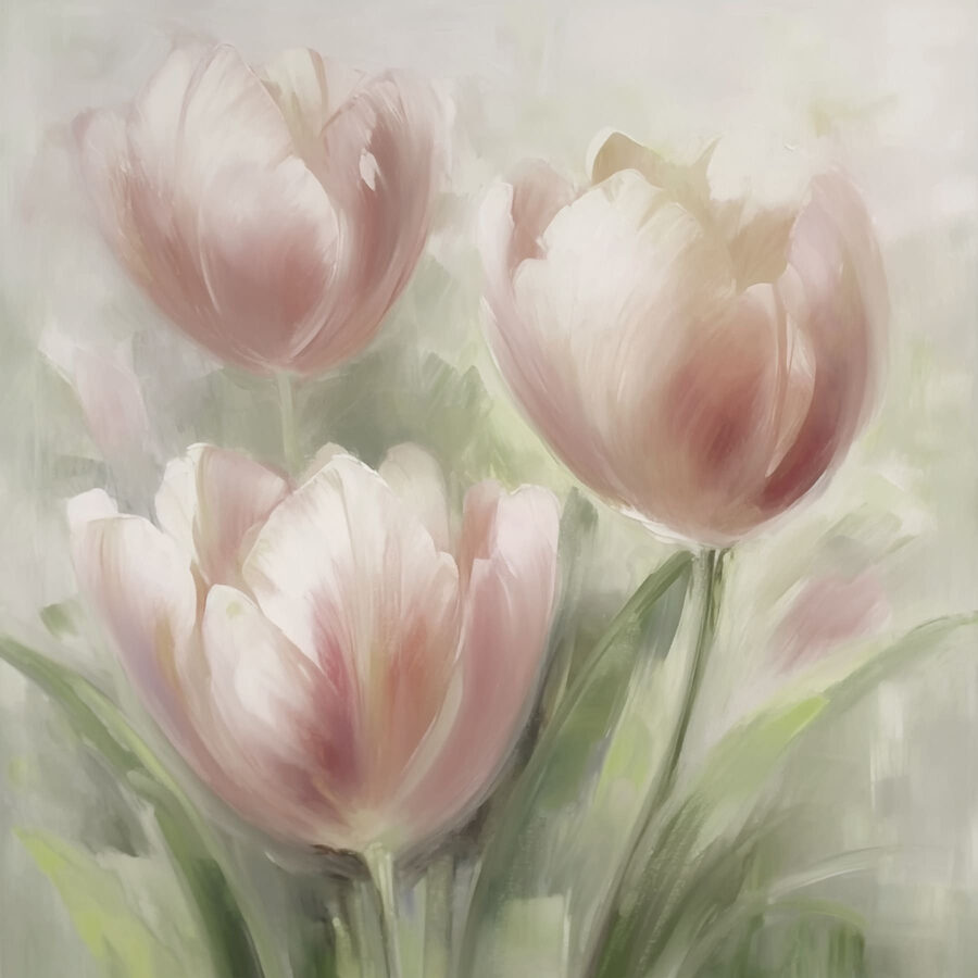 Wall murals Painting of pink flowers - Image 4