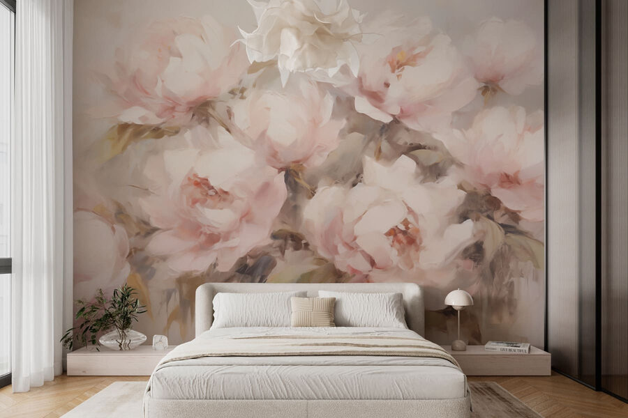 Painting of flowers on a white background Painting of flowers on a white background