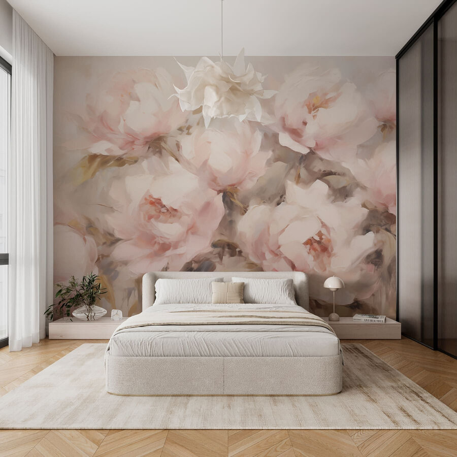 Painting of flowers on a white background Painting of flowers on a white background