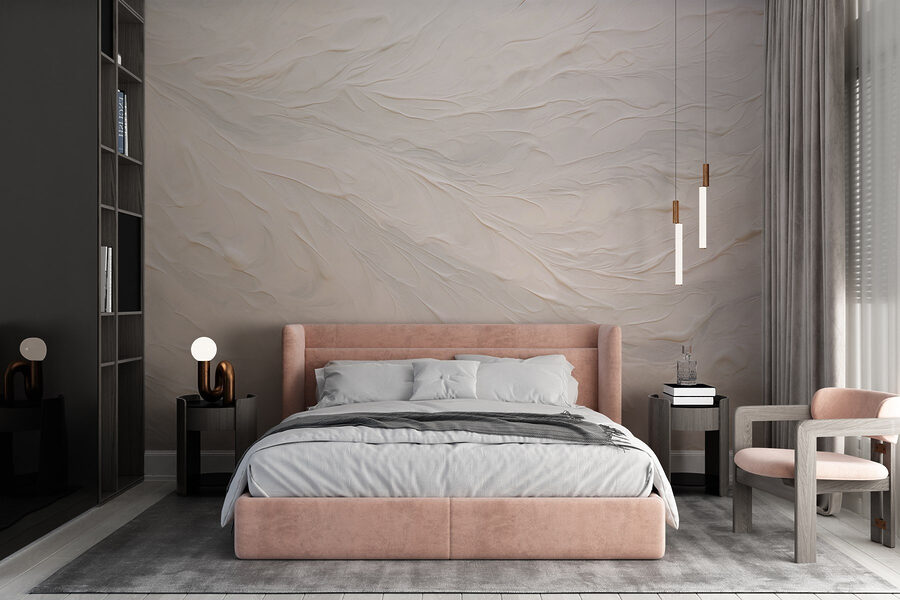 Wall murals White surface with swirls