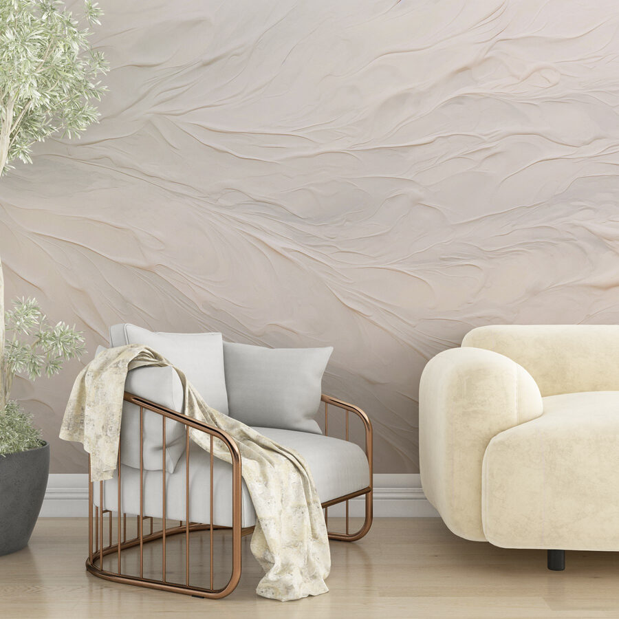 Wall murals White surface with swirls - Image 2