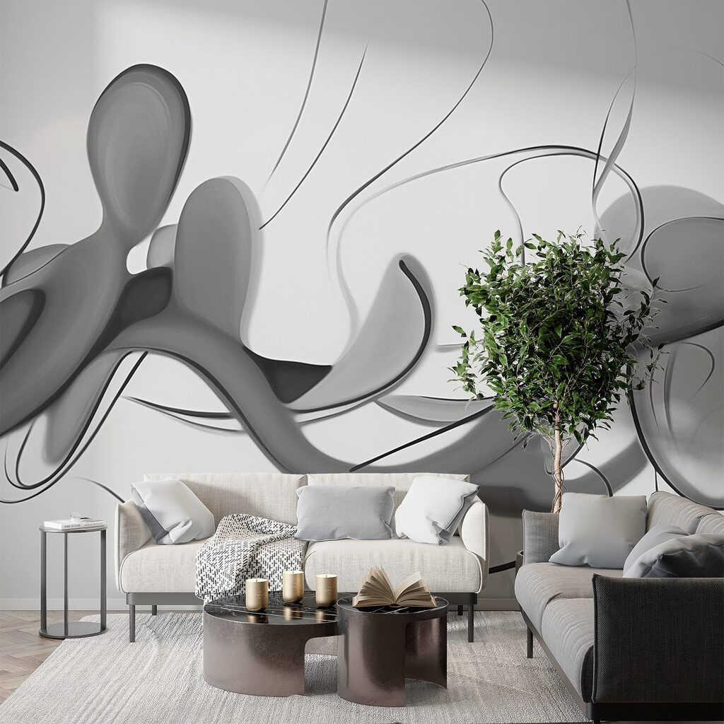 Black and white image of a swirly design