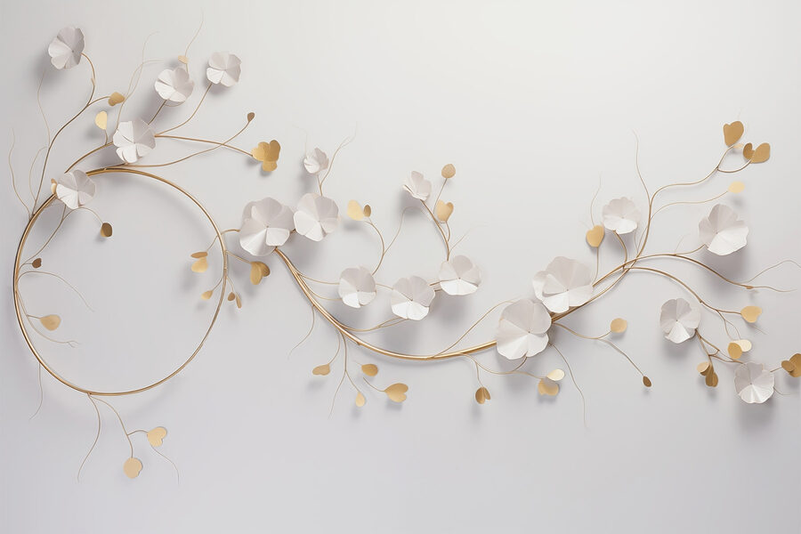 Elegant floral decor on a wall Elegant floral decor on a wall