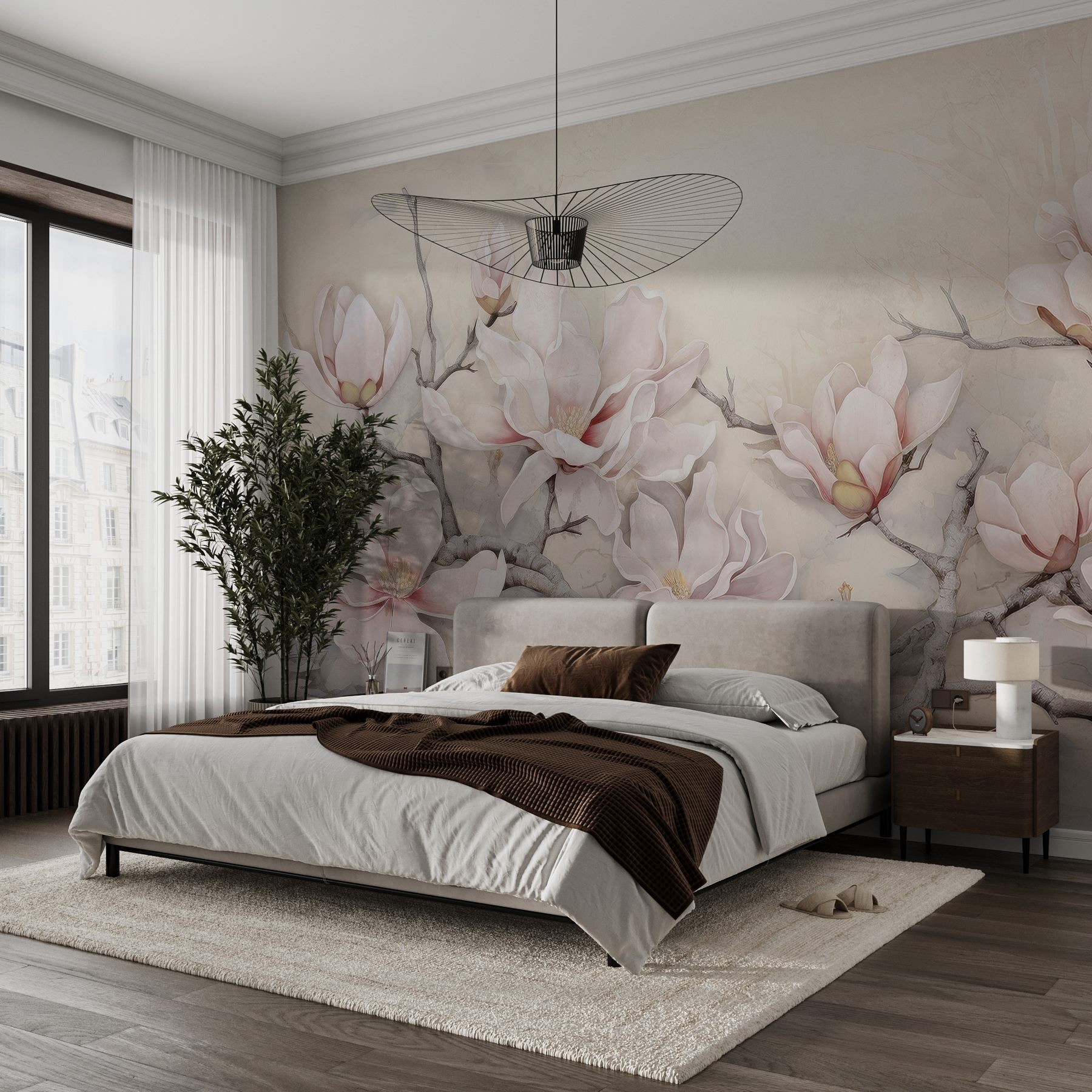 Painting of flowers on a branch Painting of flowers on a branch