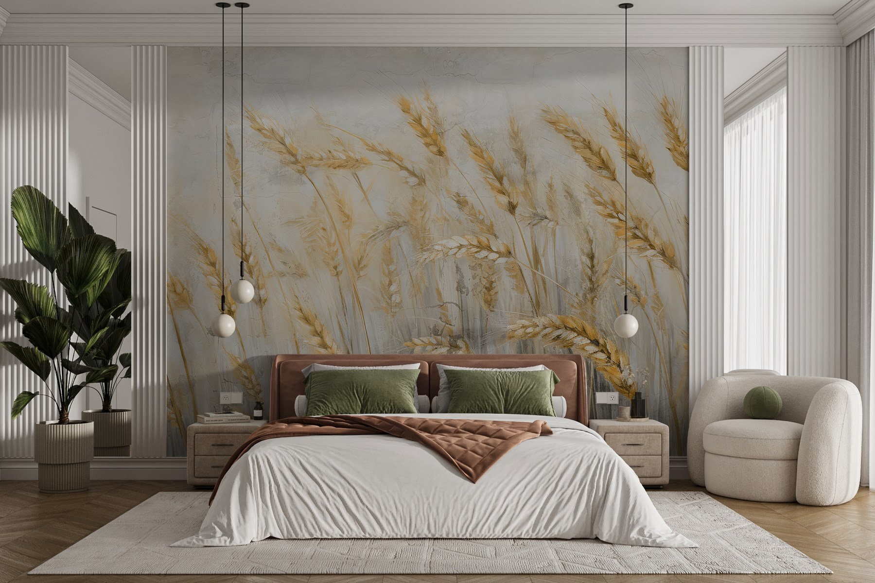 Painting of wheat in a field Painting of wheat in a field