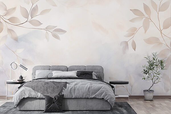 White and gray leaves on a white background White and gray leaves on a white background