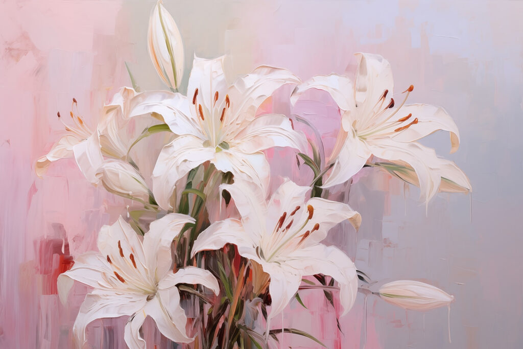 Painting of white flowers Painting of white flowers