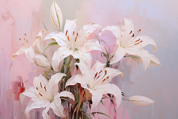 Painting of white flowers Painting of white flowers