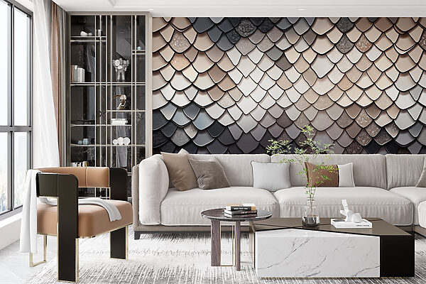 Textured scales in muted color palette Textured scales in muted color palette