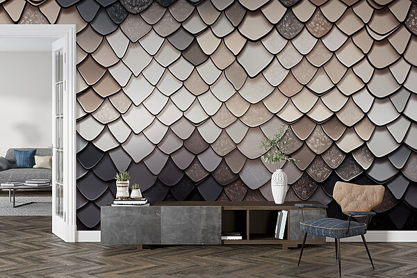 Textured scales in muted color palette Textured scales in muted color palette