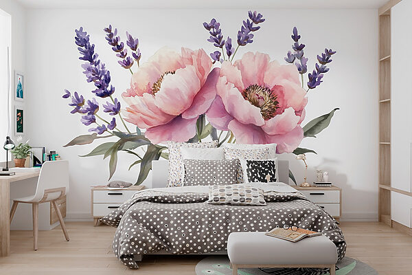 Watercolor of flowers and leaves Watercolor of flowers and leaves