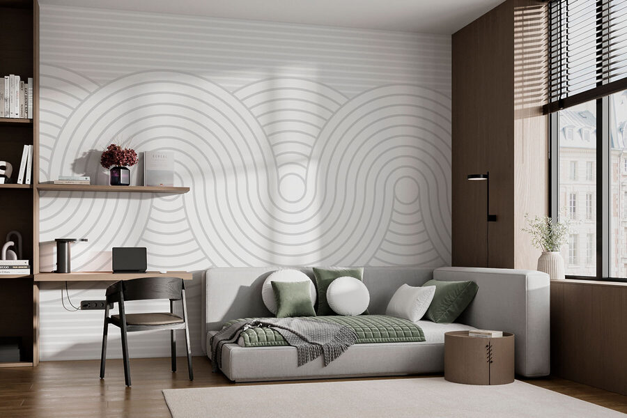 Wall murals White and gray pattern