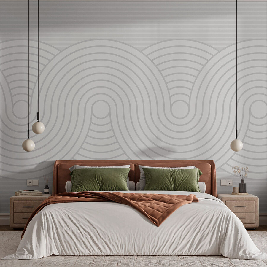 Wall murals White and gray pattern - Image 2